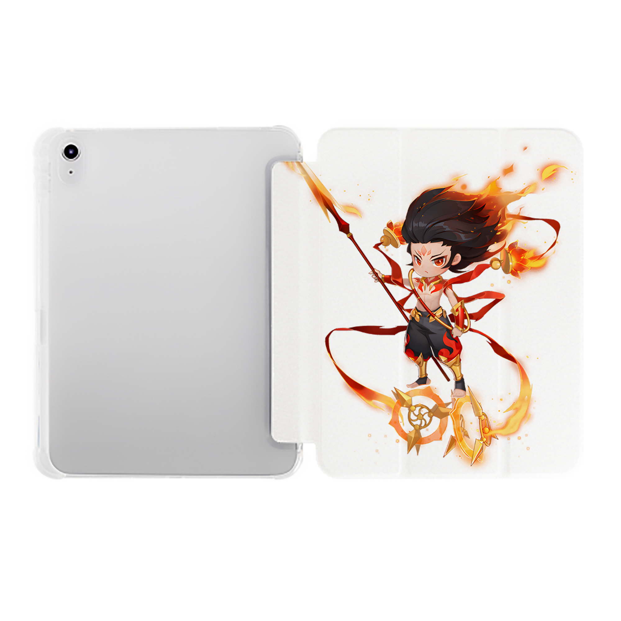 （画像用） Ne Zha 2 ナタ 魔童の大暴れ IPad ケース ペン収納付き 三つ折りスタンド PUレザー×シリコン 対応機種9.5/10.5/10.9インチ